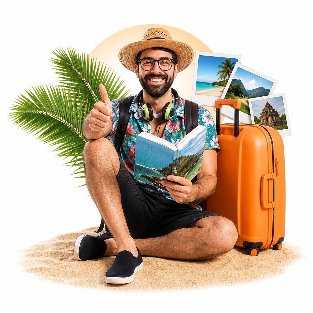 Traveler giving a thumbs up